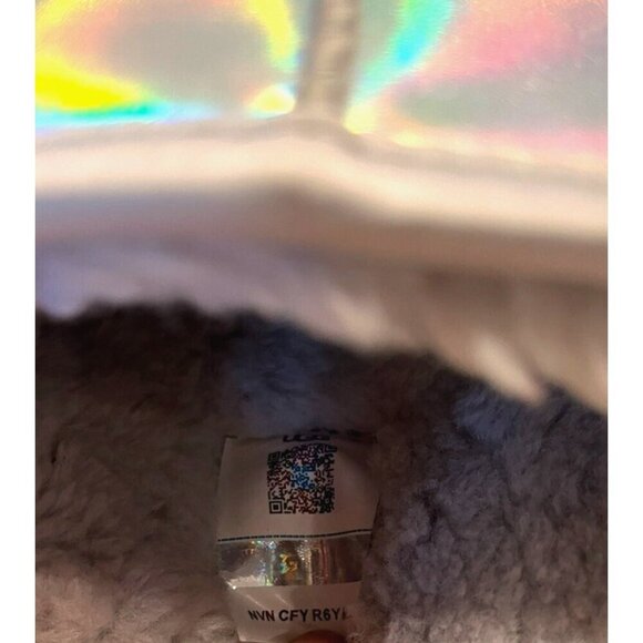 Ugg Classic Mini Iridescent Gracier Grey Sheepskin Leather Boots - Picture 3 of 8